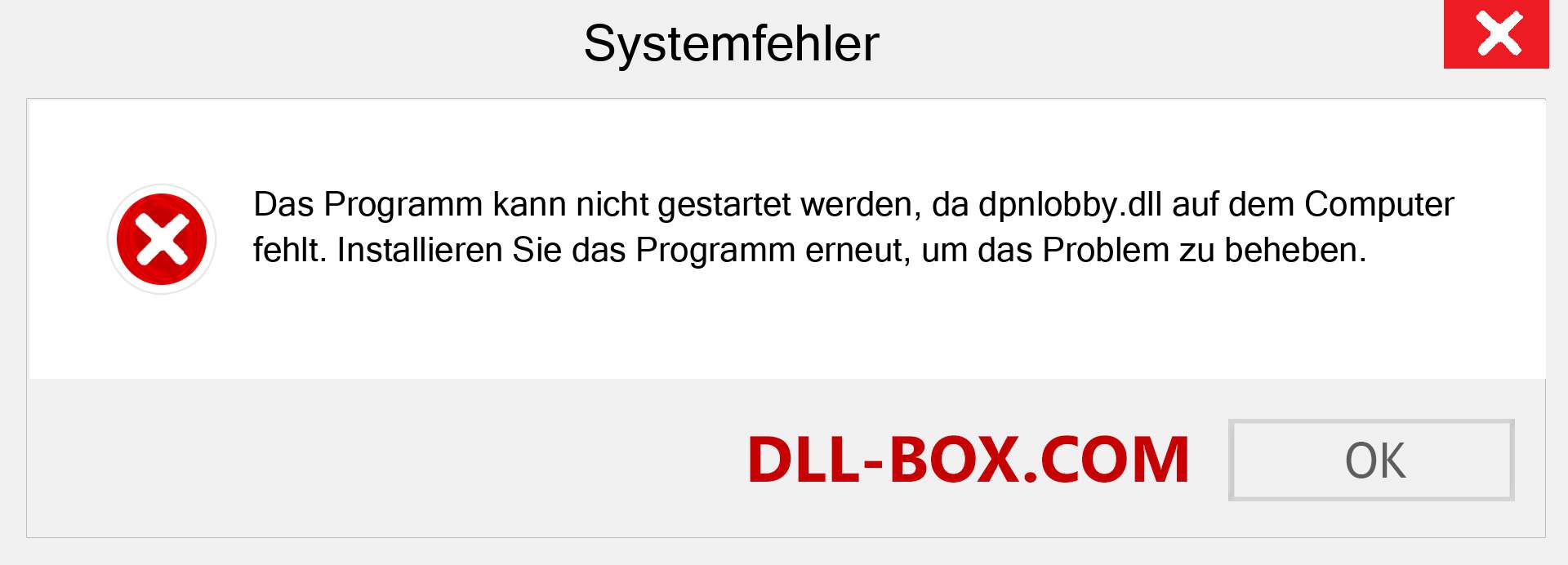 dpnlobby.dll-Datei fehlt?. Download für Windows 7, 8, 10 - Fix dpnlobby dll Missing Error unter Windows, Fotos, Bildern